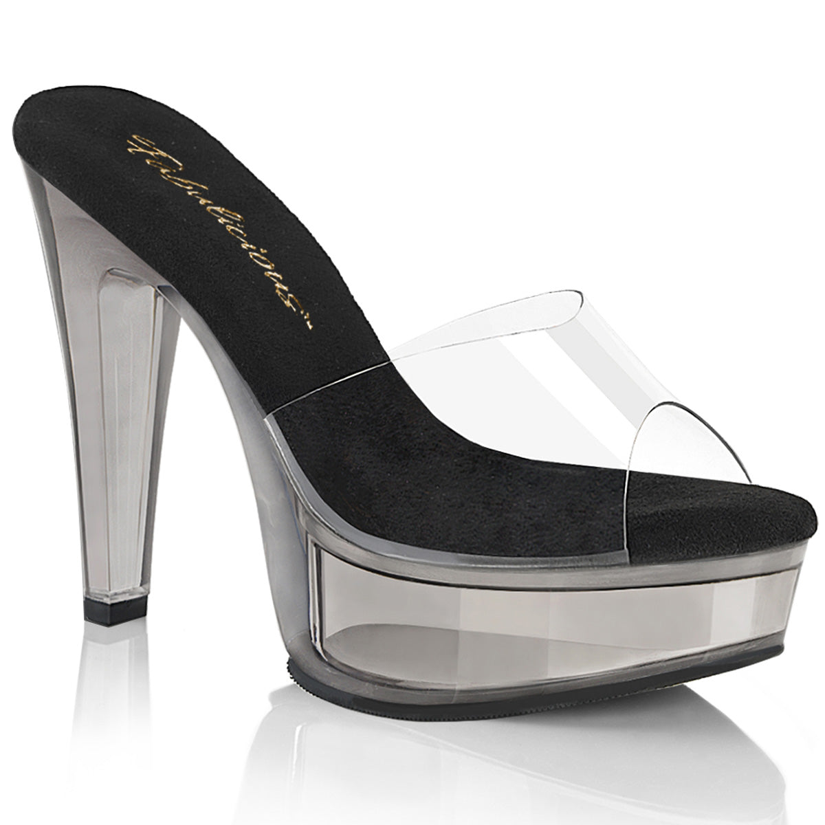 MARTINI-501 Fabulicious 5" Martini Clear/Black Sexy Shoes (High Heels)