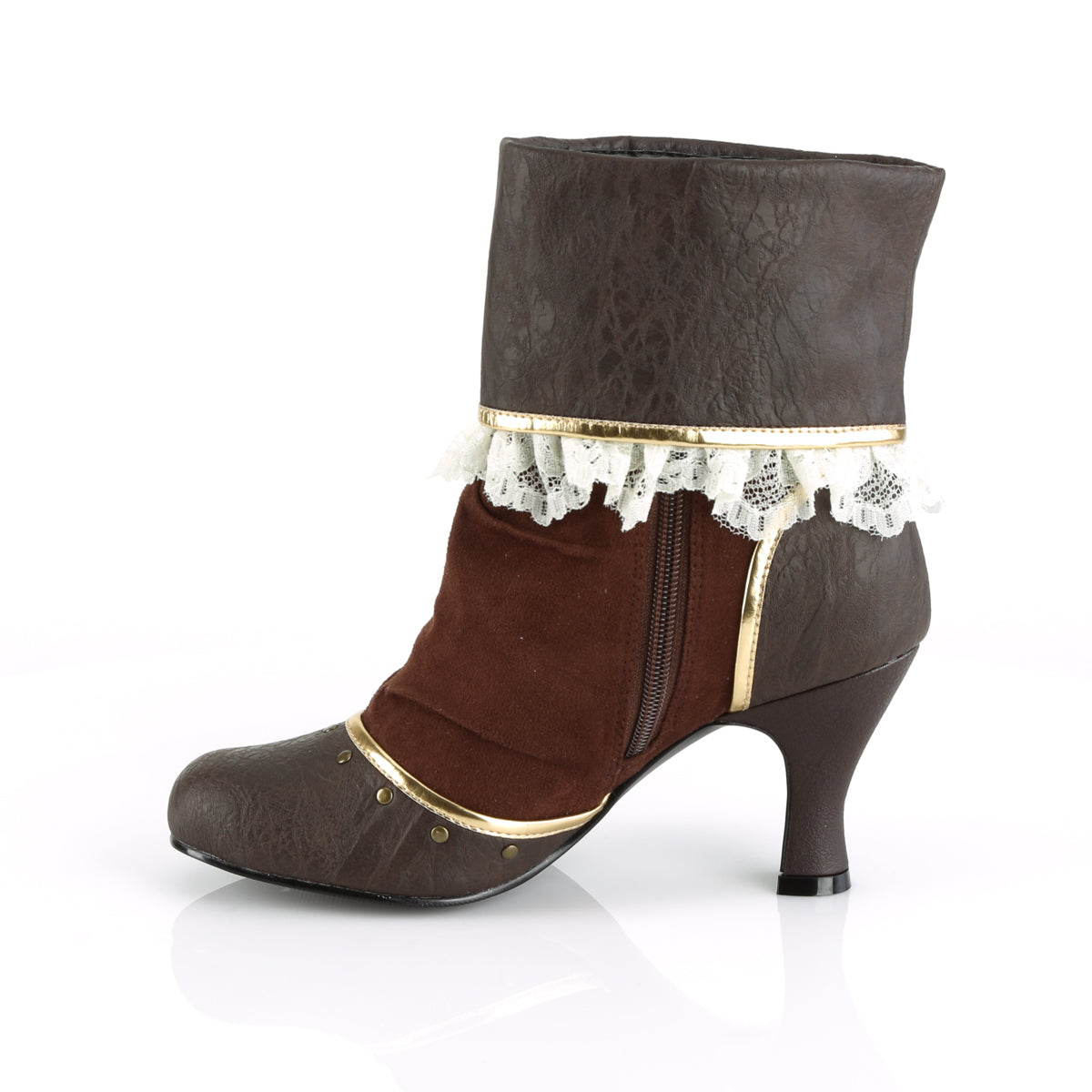 MATEY-115 Funtasma Fantasy Brown Distressed Pu-Microfiber Women's Boots [Fancy Dress Costume Shoes]