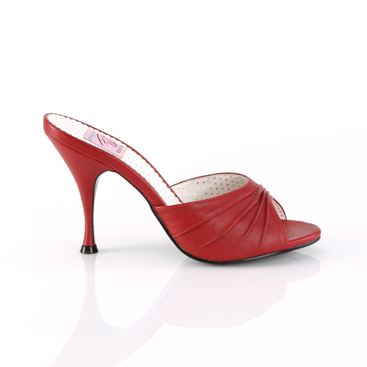 MONROE-01 Pin Up Couture Red Faux Leather Single Soles [Retro Glamour Shoes]