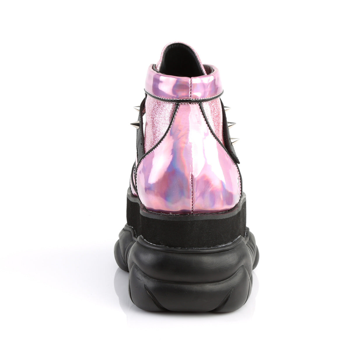 NEPTUNE-100 Demonia Pink Glitter-Silver/Vegan Leather Unisex Platform Shoes & Boots [Alternative Footwear]