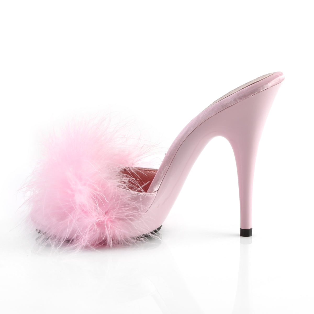 POISE-501F Fabulicious B Pink Satin-Marabou Fur/B Pink Shoes [Sexy Shoes]