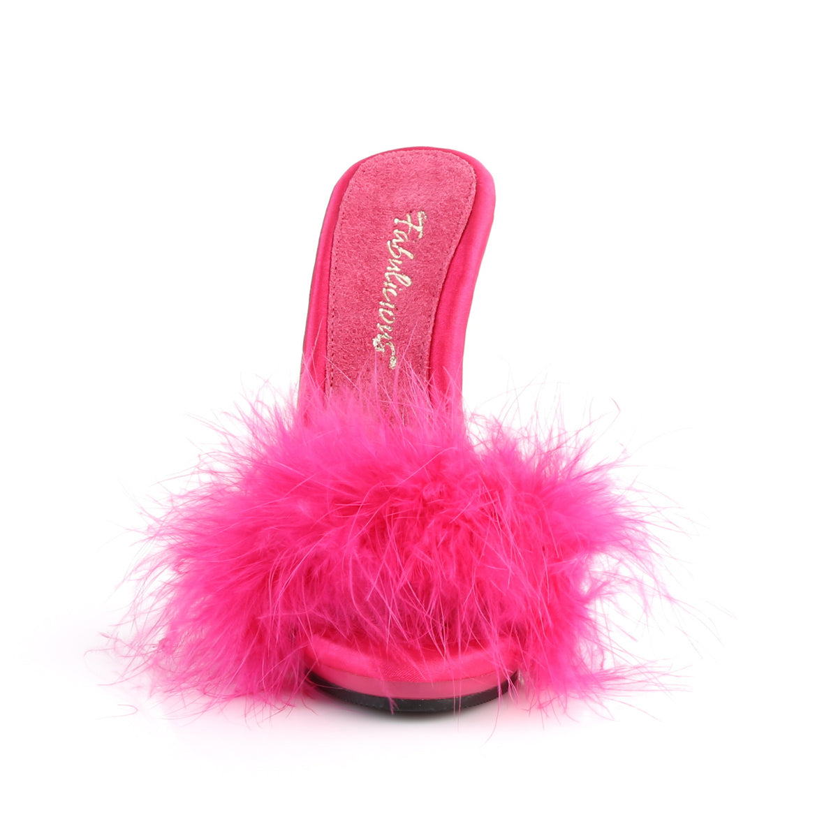POISE-501F Fabulicious H Pink Satin-Marabou Fur/H Pink Shoes [Sexy Shoes]