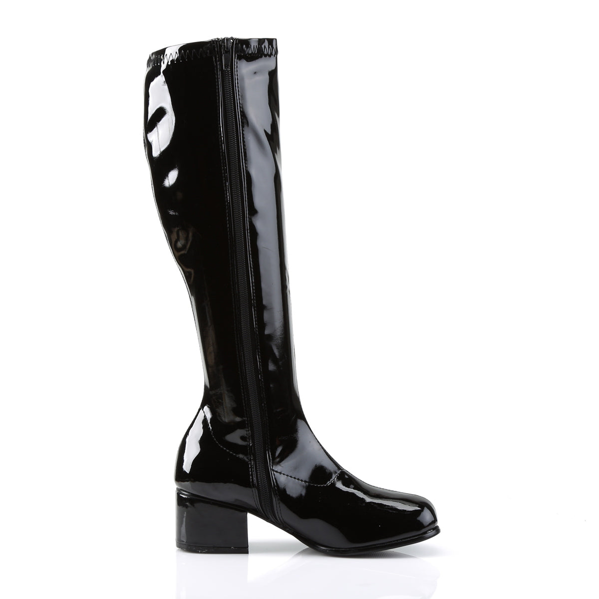 RETRO-300 Funtasma Fantasy Black Stretch Patent Women's Boots [Fancy Dress Footwear]