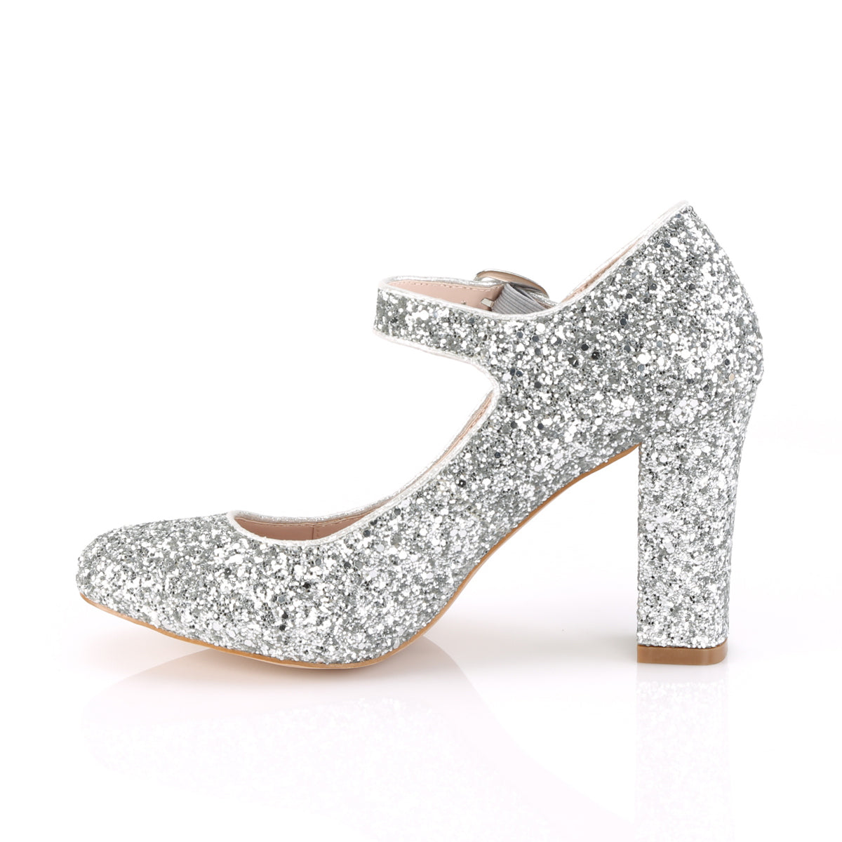 SABRINA-07 Exotic Dancing Fabulicious Shoes Silver Glitter