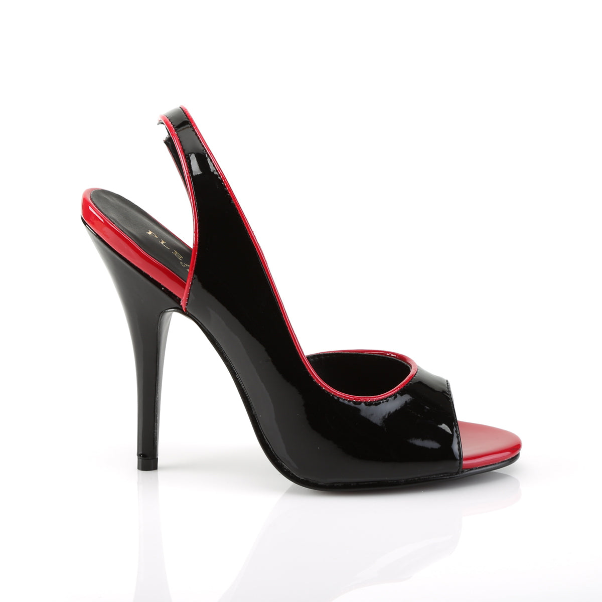 SEDUCE-117 Pleaser Black/Red Sexy Single Sole Shoes (Fetish Footwear)