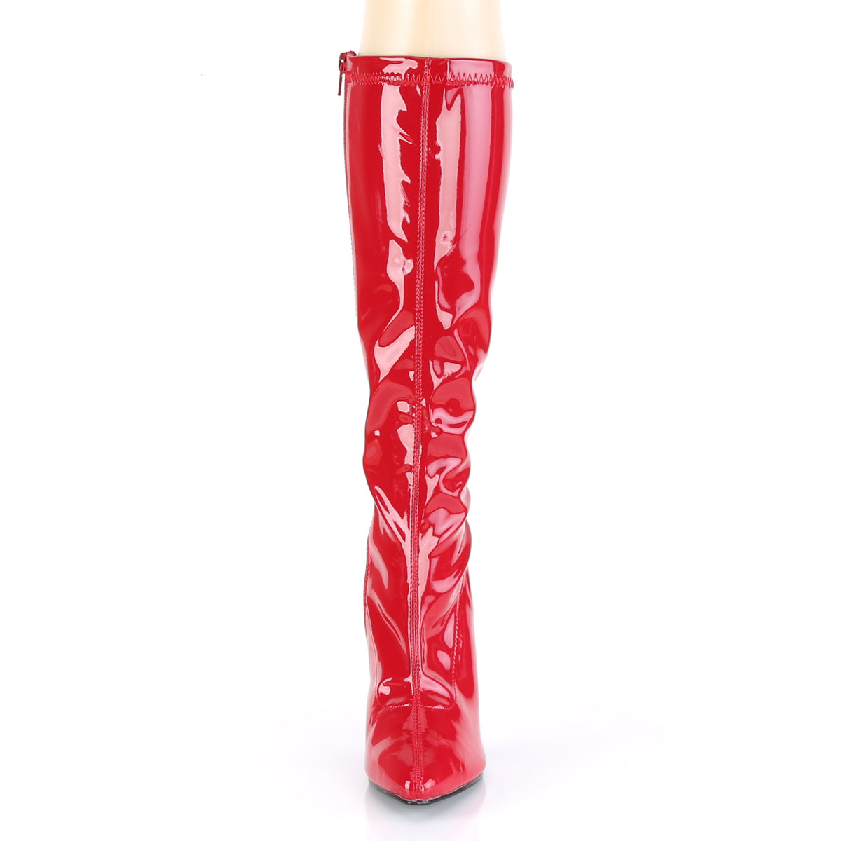 SEDUCE-2000 Pleaser Red Stretch Patent Single Sole Shoes [Knee High Boots]