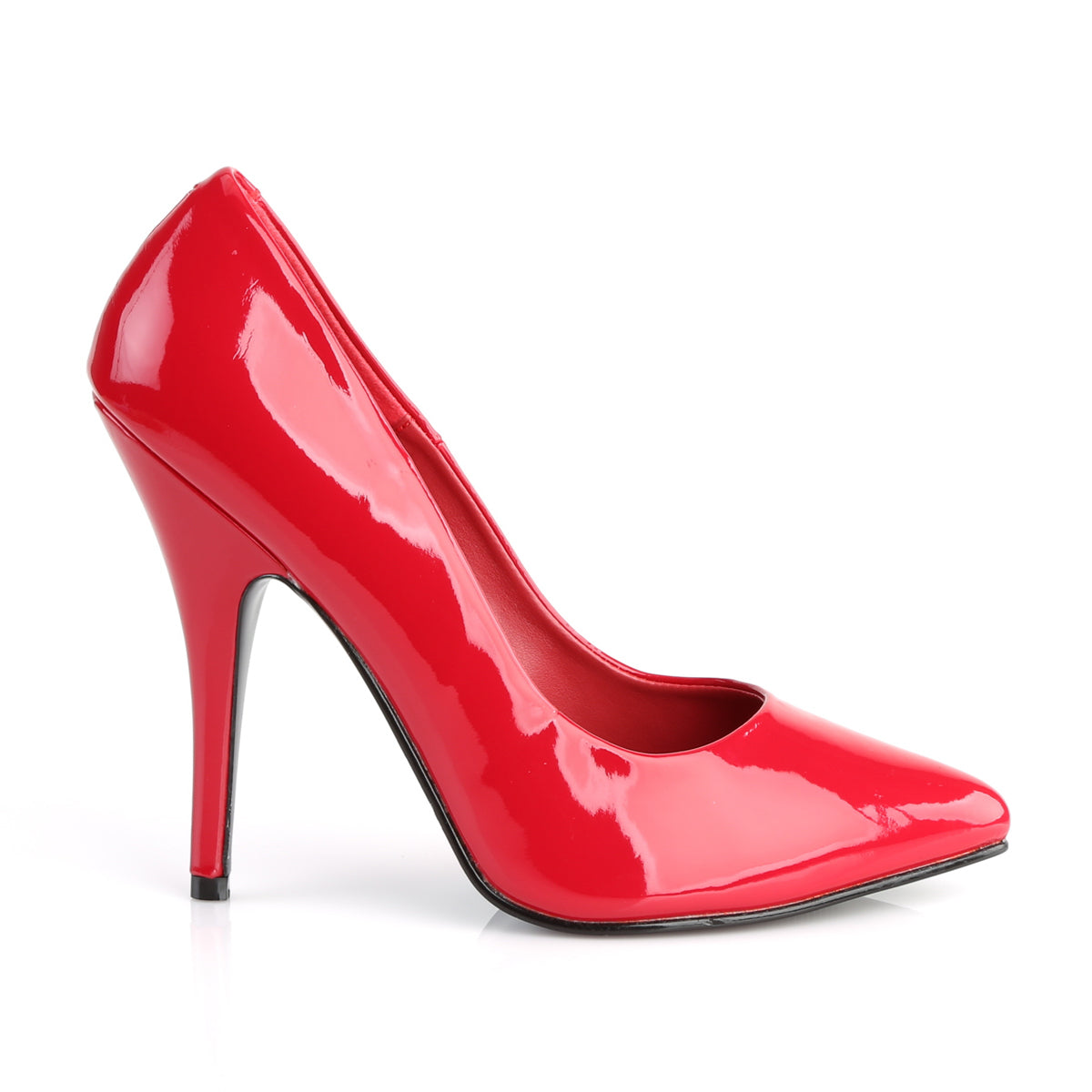 SEDUCE-420 Pleaser Red Patent Sexy Single Sole Shoes (Fetish Footwear)