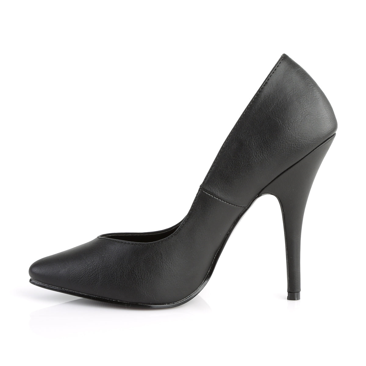 SEDUCE-420V Pleaser Black Faux Leather Single Sole Shoes [Sexy Footwear]