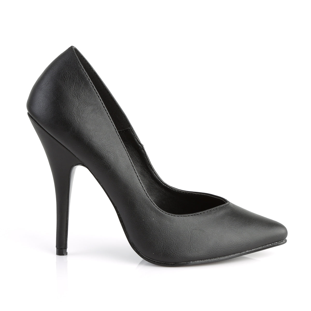 SEDUCE-420V Pleaser Black Faux Leather Single Sole Shoes [Sexy Footwear]