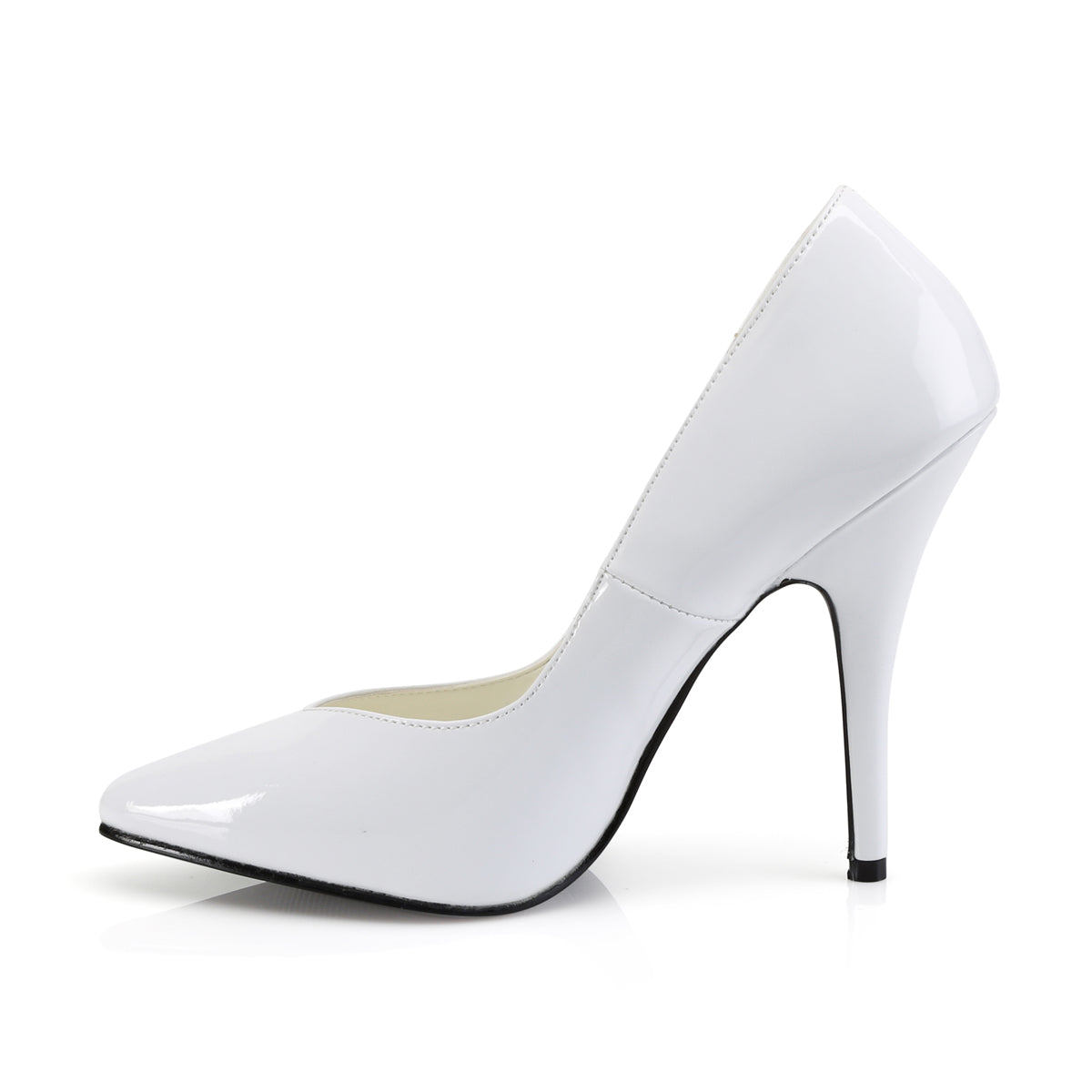 SEDUCE-420V Pleaser White Patent Single Sole Shoes [Sexy Footwear]