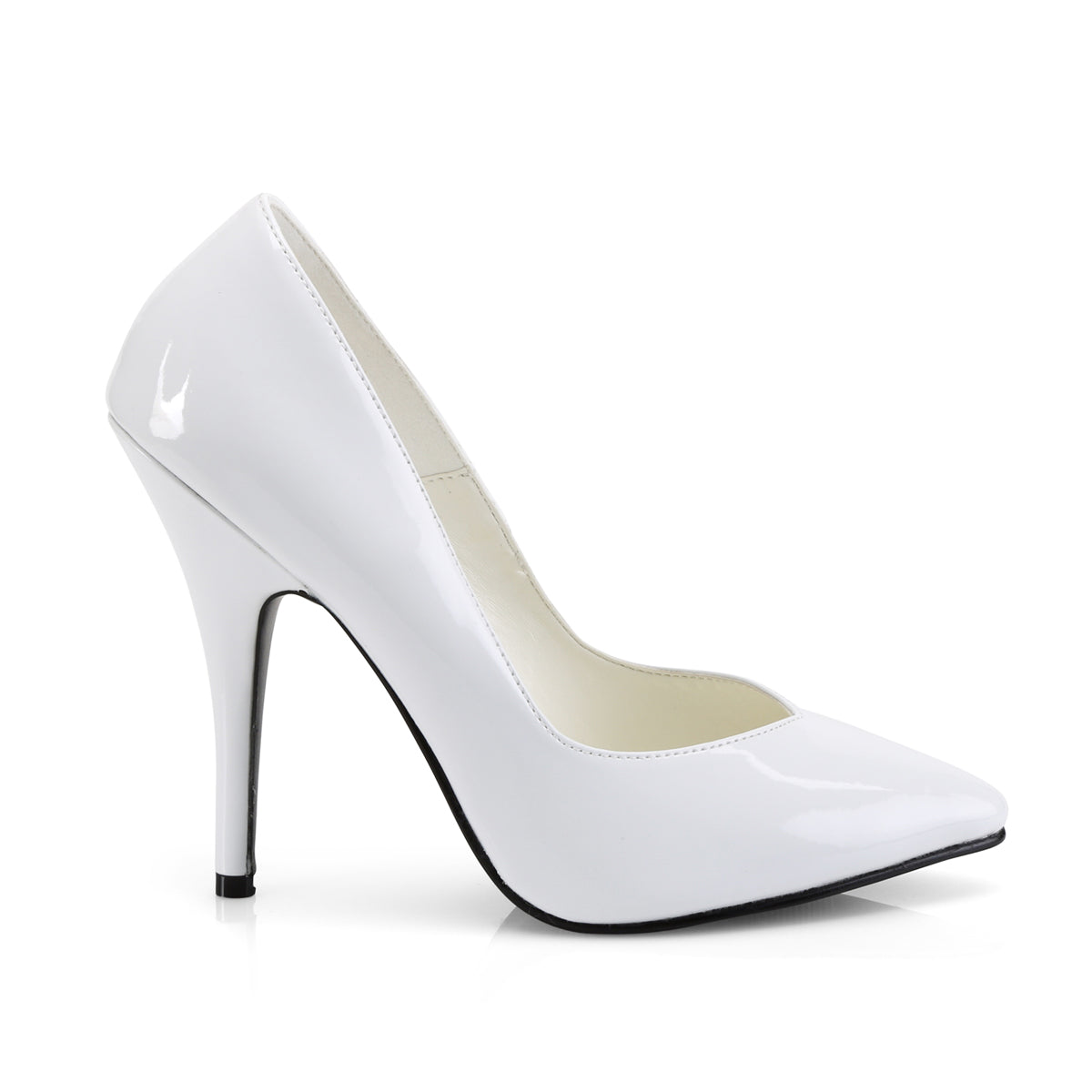 SEDUCE-420V Pleaser White Patent Sexy Single Sole Shoes (Fetish Footwear)