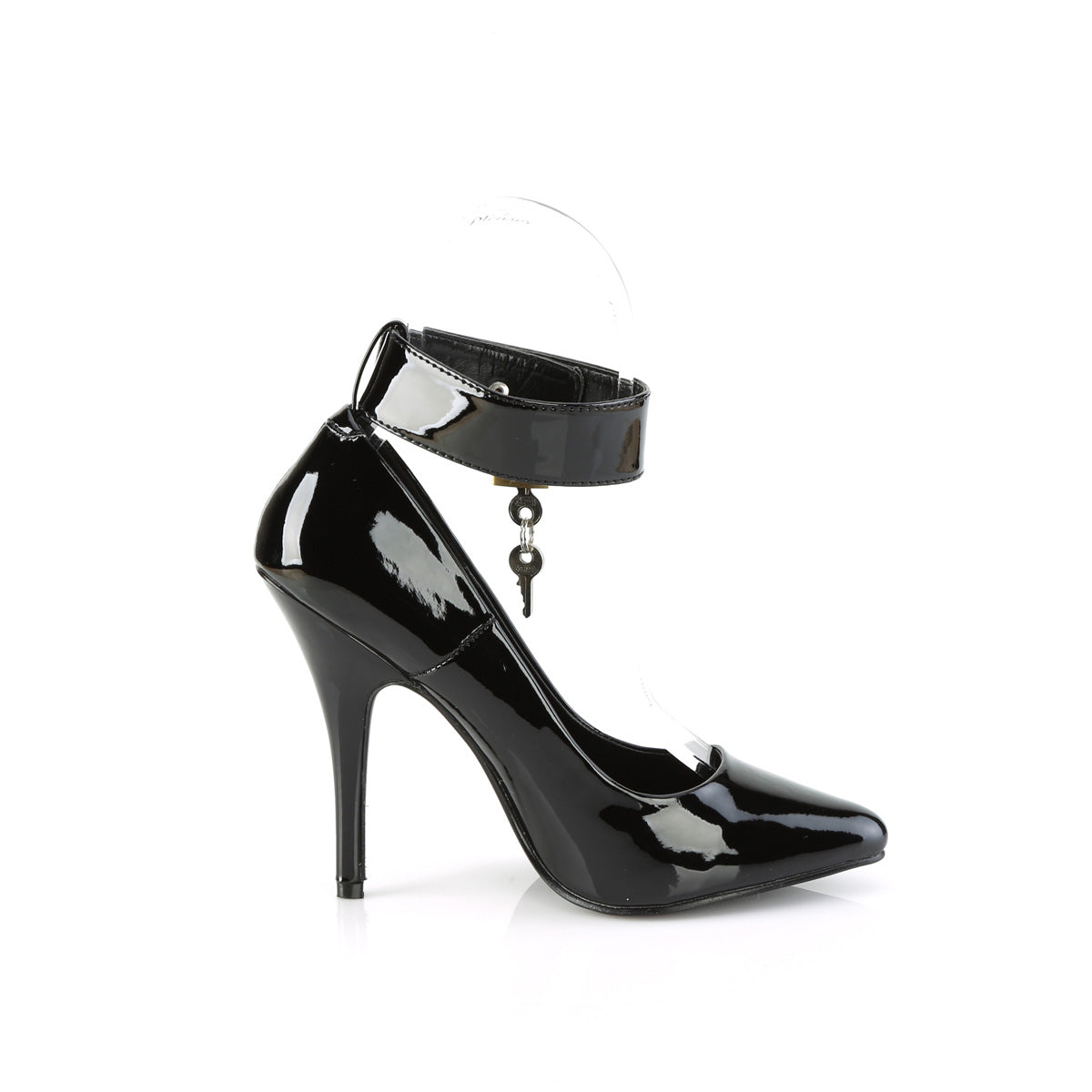 SEDUCE-432 Pleaser Black Patent Sexy Single Sole Shoes (Fetish Footwear)