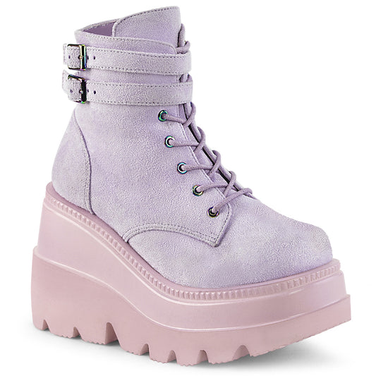 SHAKER-52 Alternative Footwear Demonia Women's Ankle Boots Lavender Vegan Suede