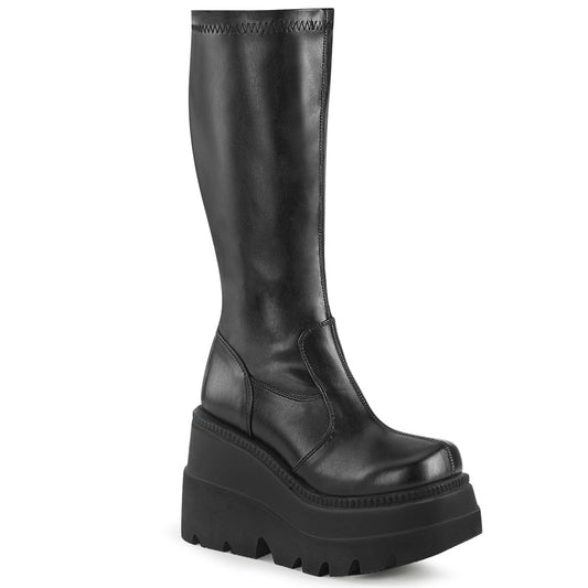 SHAKER-65 Alternative Footwear Demonia Women's Mid-Calf & Knee High Boots Blk Str Vegan Leather