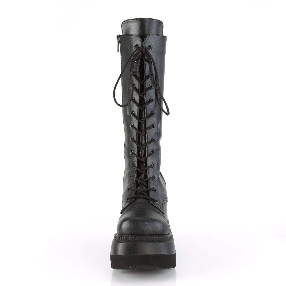 SHAKER-72 Demonia Black Vegan Leather Women's Mid-Calf & Knee High Boots [Demonia Cult Alternative Footwear]