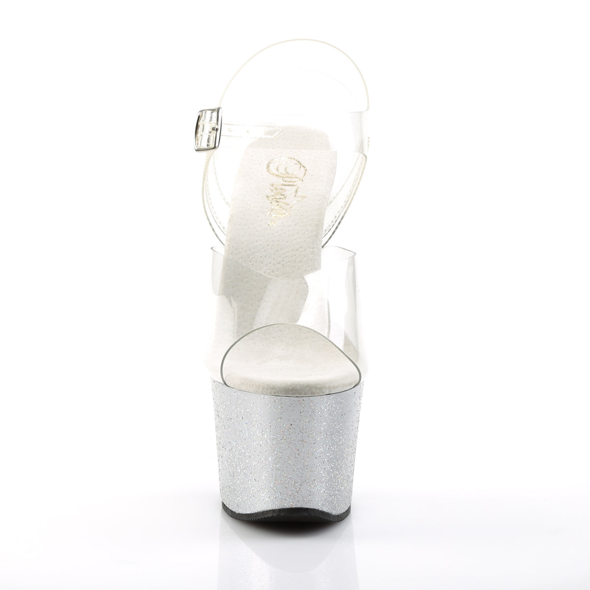 SKY-308MG Pleaser Clear/Silver Platform Shoes [Pole Dancing Shoes]