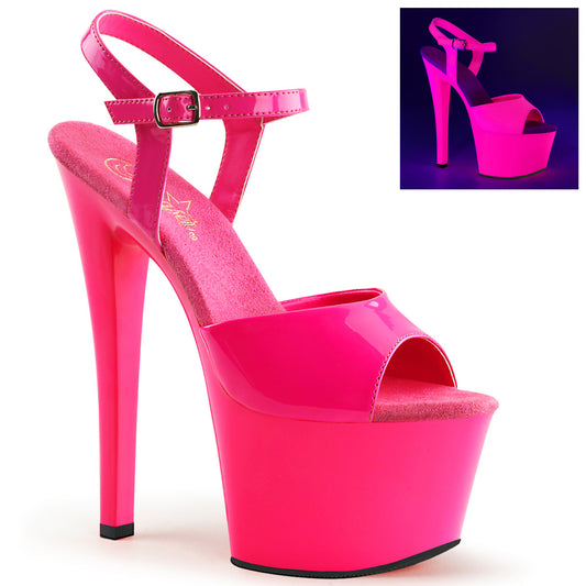 SKY-309UV Strippers Heels Pleaser Platforms (Exotic Dancing) Neon H. Pink/H. Pink