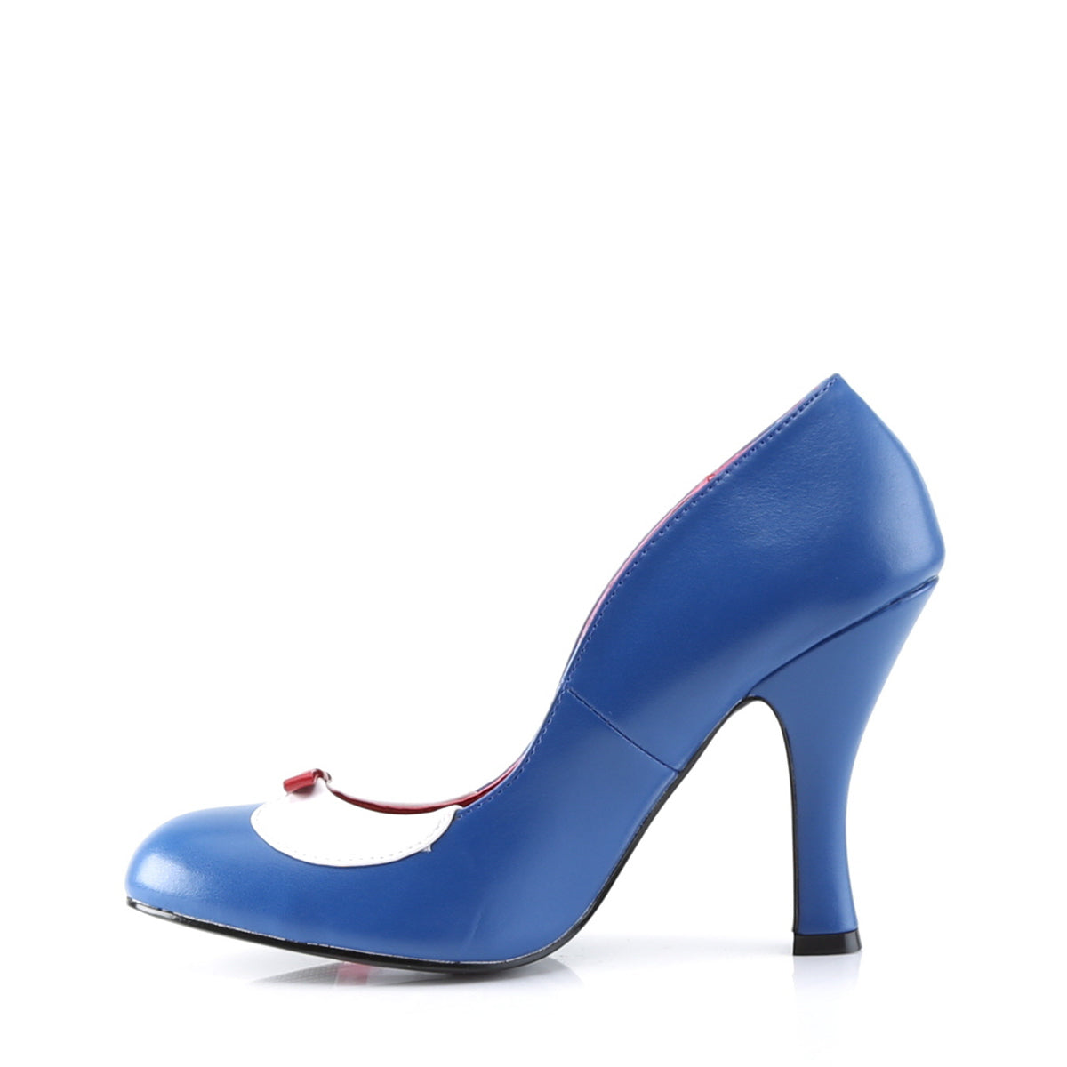 SMITTEN-05 Pin Up Couture Navy Blue-White Pu Single Soles [Retro Glamour Shoes]