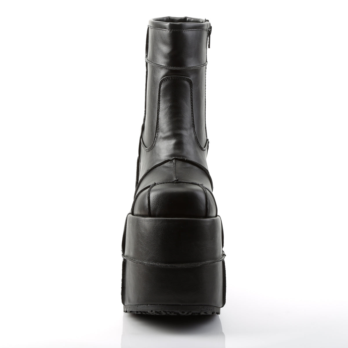 STACK-201 Demonia Black Vegan Leather Unisex Platform Shoes & Boots [Demonia Cult Alternative Footwear]