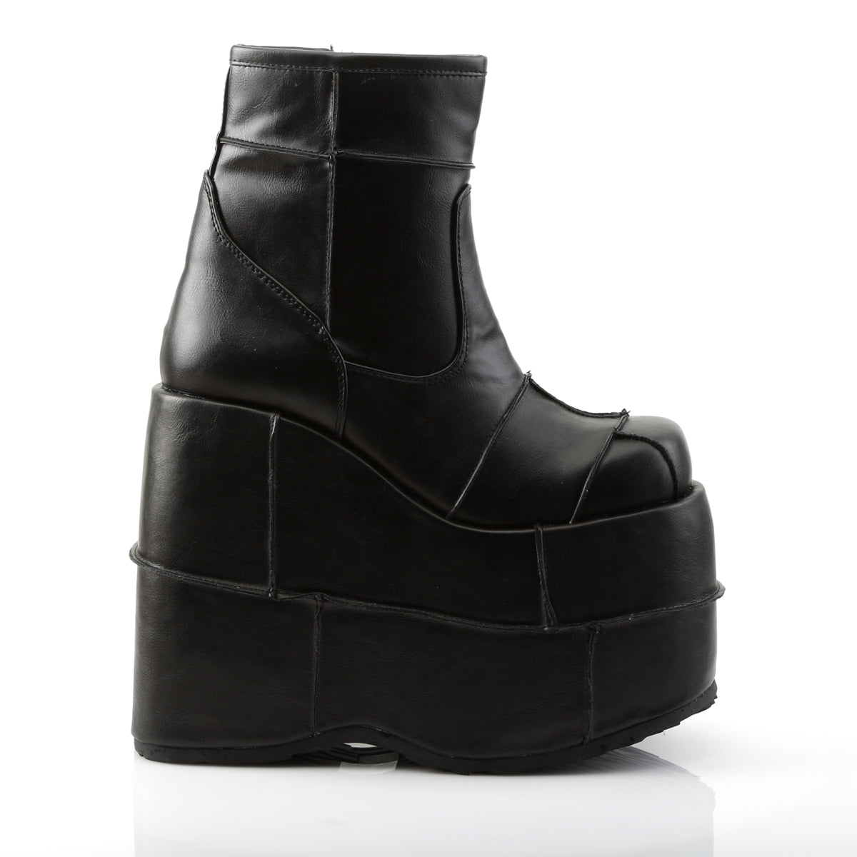 STACK-201 Demonia Black Vegan Leather Unisex Platform Shoes & Boots [Demonia Cult Alternative Footwear]