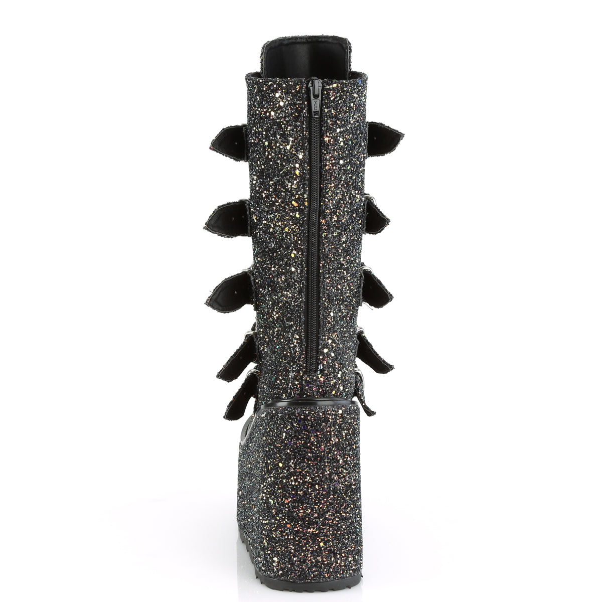 SWING-230G Demonia Black Multi Glitter Women's Mid-Calf & Knee High Boots [Demonia Cult Alternative Footwear]