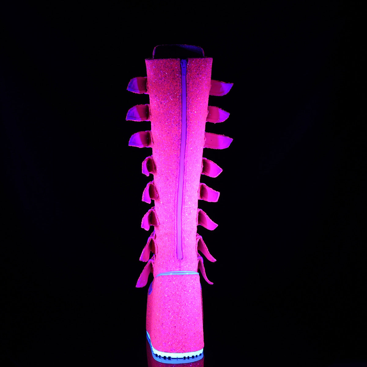 SWING-815UV Demonia Pink Glitter Women's Mid-Calf & Knee High Boots [Demonia Cult Alternative Footwear]