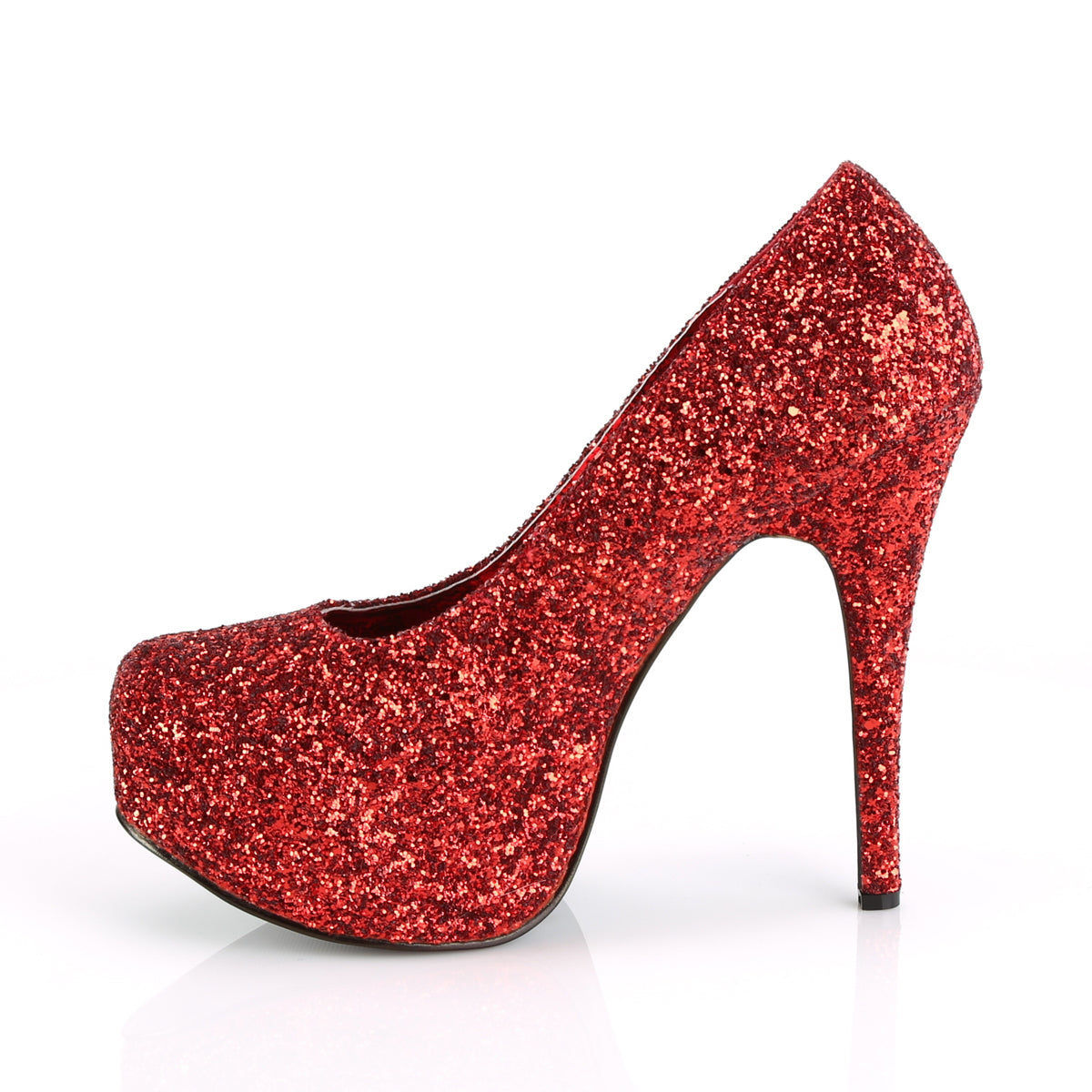 TEEZE-06GW Large Size Ladies Shoes Pleaser Pink Label Platform Red Glitter