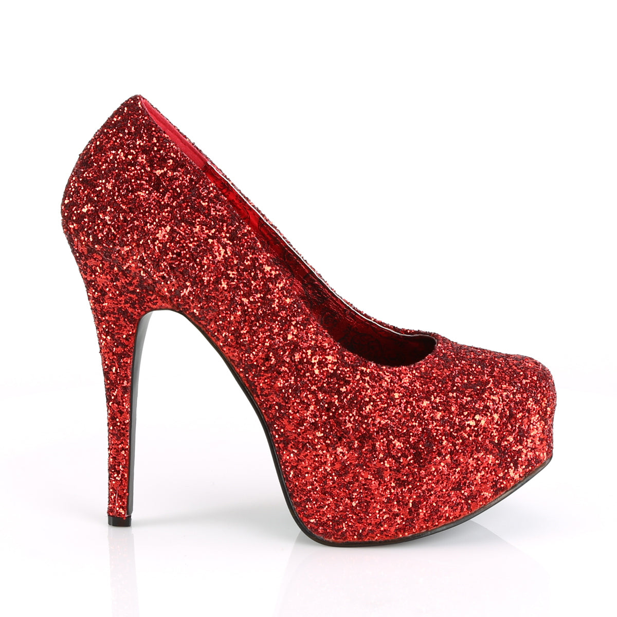 TEEZE-06GW Large Size Ladies Shoes Pleaser Pink Label Platform Red Glitter
