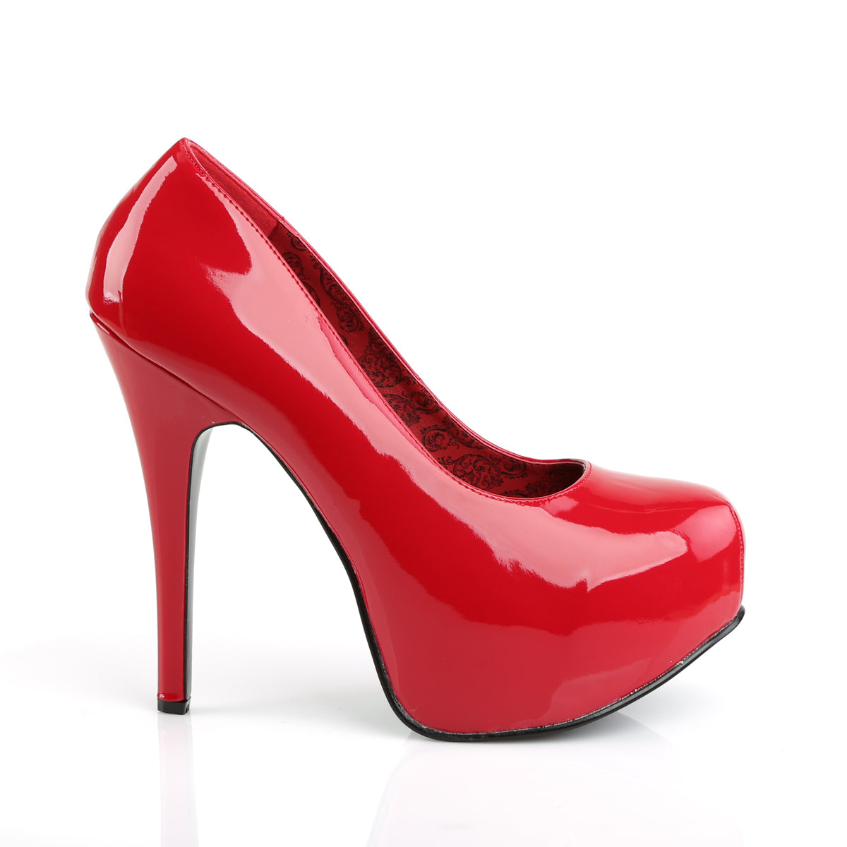 TEEZE-06W Large Size Ladies Shoes Pleaser Pink Label Platform Red Pat
