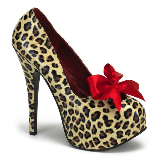 TEEZE-12 Pin Up Girl Shoes Bordello Shoes Cheetah Print Pu