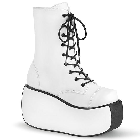 VIOLET-120 Alternative Footwear Demonia Women's Ankle Boots Wht Vegan Leather