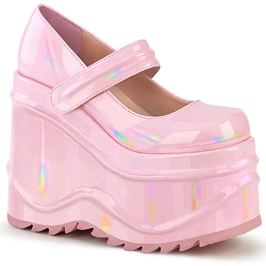 WAVE-32 Alternative Footwear Demonia Women's Heels & Platform Shoes B. Pink Hologram