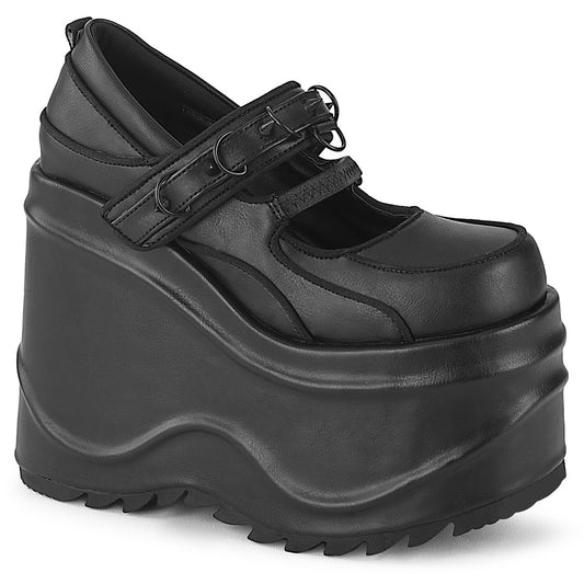 WAVE-48 Alternative Footwear Demonia Women's Heels & Platform Shoes Blk Vegan Leather