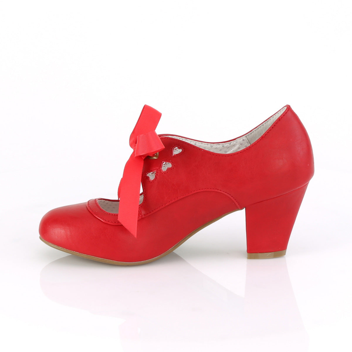 WIGGLE-32 Pin Up Couture Red Faux Leather Single Soles [Sexy Shoes]