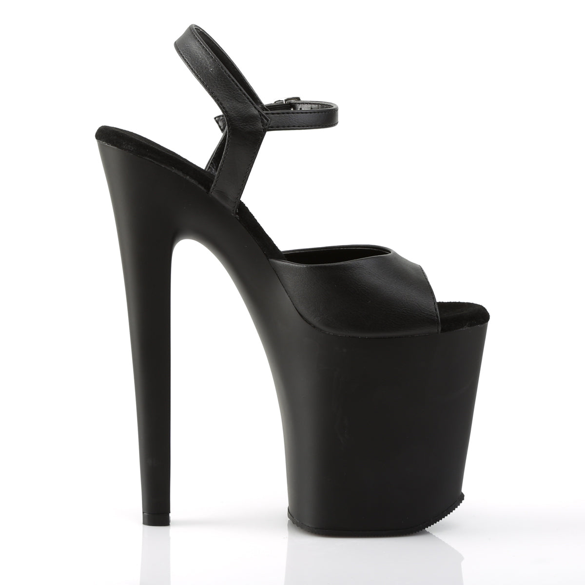 XTREME-809 Pleaser Black Faux Leather/Black Matte Platform Shoes [Exotic Dancing Shoes]