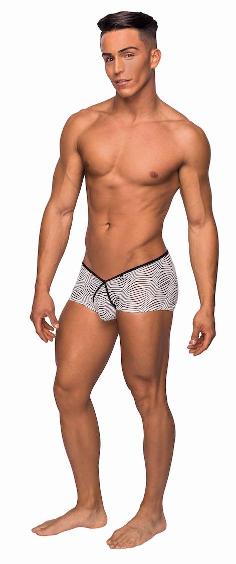 MP130234 Malepower Micro Mini Short - Black/White Medium Black White