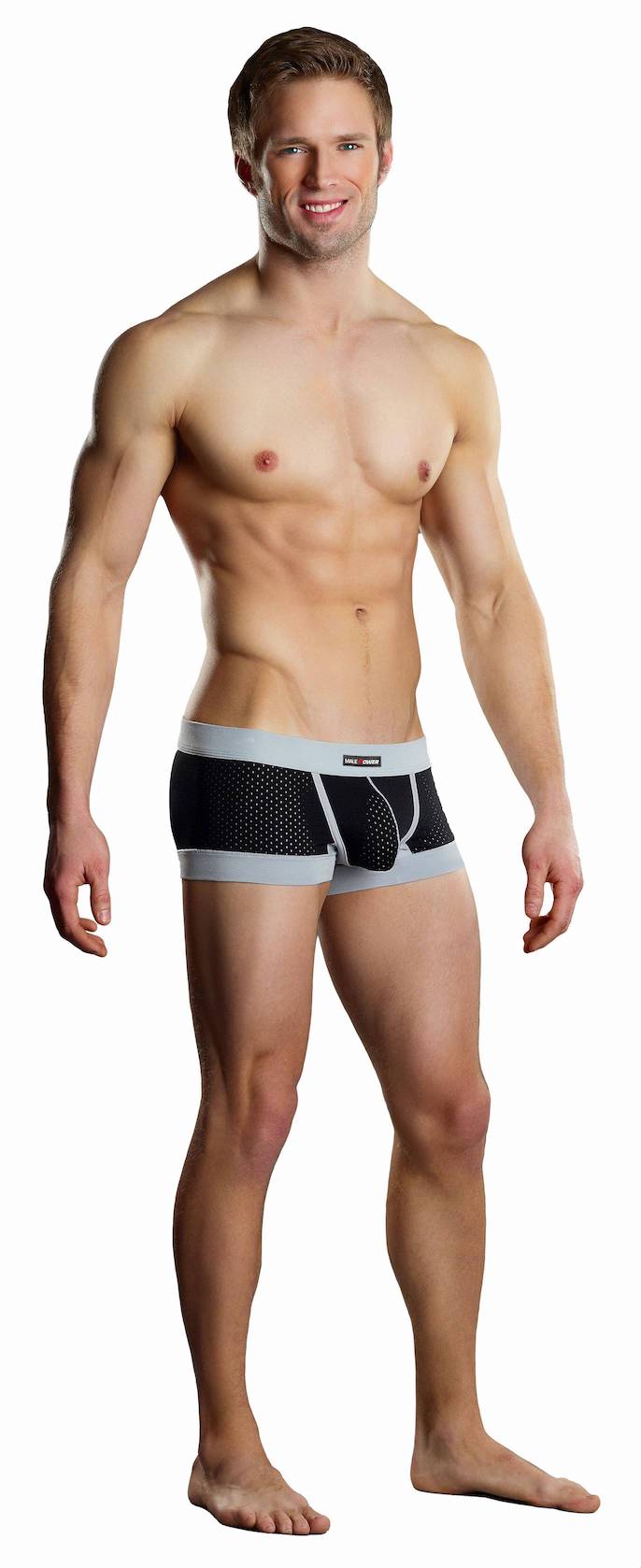 MP142202 Malepower Sport Mini Short - Black/Grey X-Large Black Grey