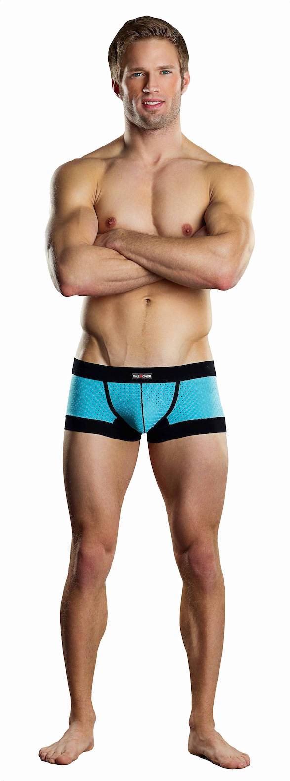 MP142202 Malepower Sport Mini Short - Turq/Black Medium Turq Black