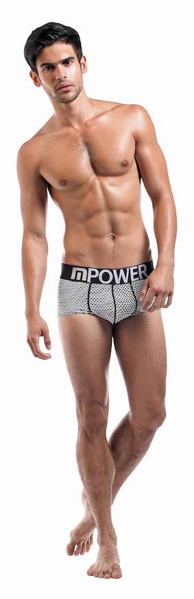 MP145215 Malepower Mini Pouch Short - White/Black