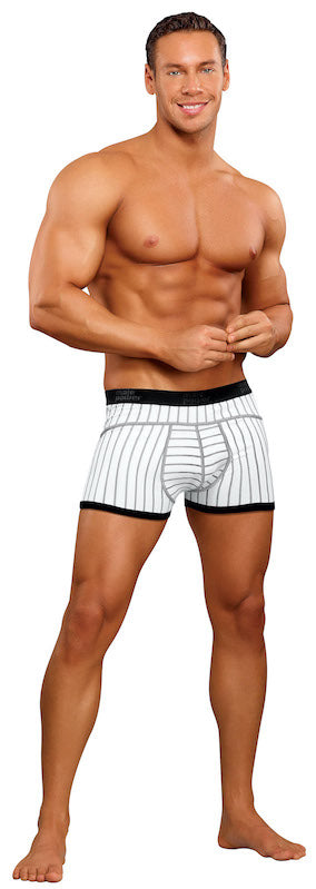 MP156172 Malepower Male Power Lo Rise Panel Short White/Black Medium White Black