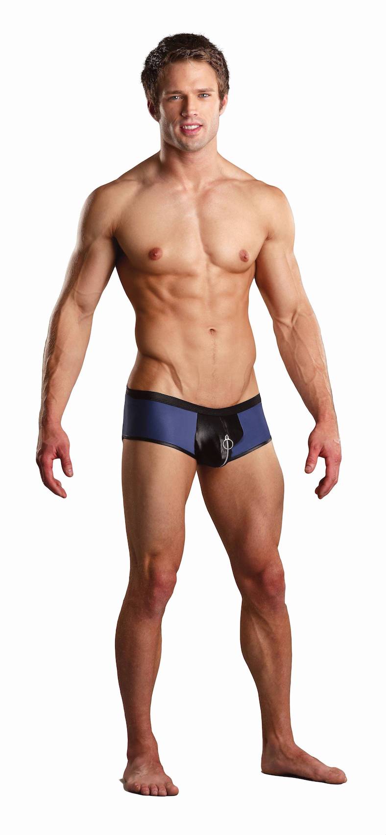 MP157196 Malepower Zipper Short - Blue/Black