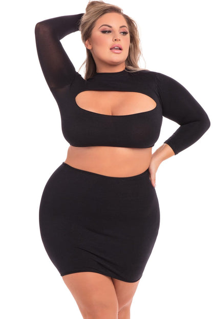 PL27036 Bedroom Lingerie Bedroom Wear Stop And Stare 2pc Black