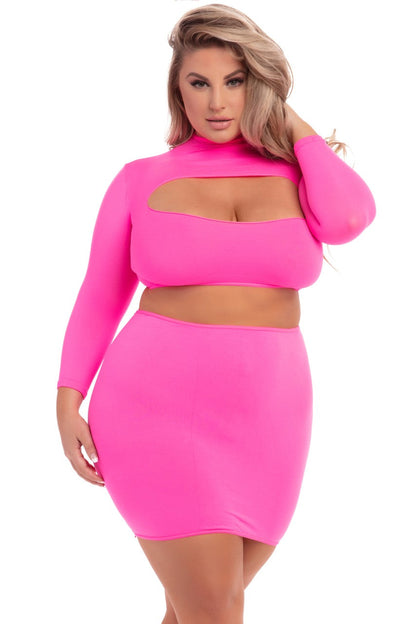 PL27036 Bedroom Lingerie Bedroom Wear Stop And Stare 2pc Pink