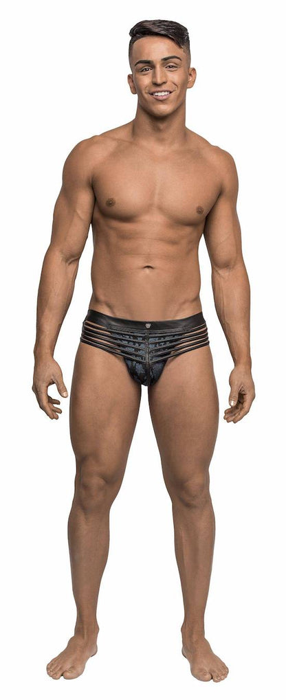 MP347238 Malepower Strappy Jock - Blue/Black Small Medium Blue Black