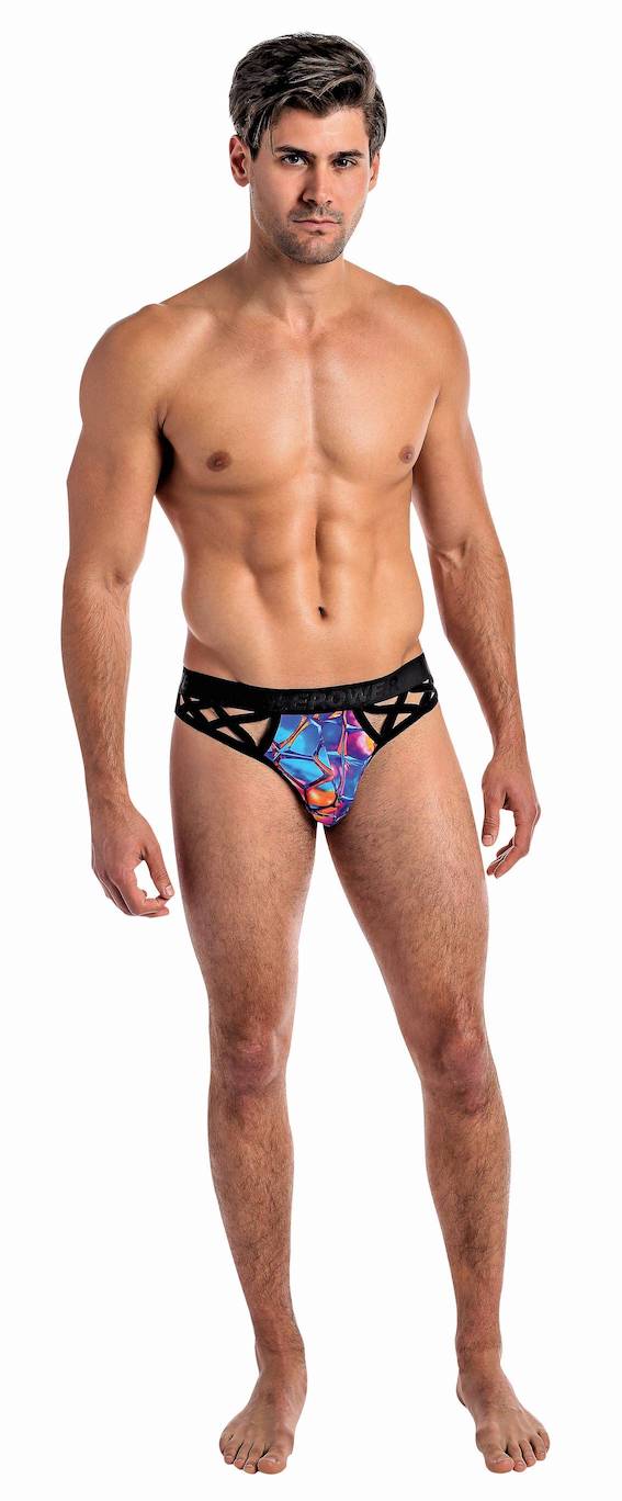 MP460226 Malepower Crossover Thong - Print Small Medium Print