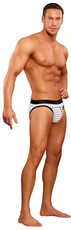 MP471172 Malepower Male Power Lo Rise Panel Bikini White/Black White Black