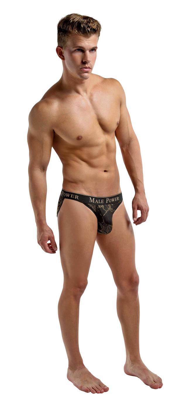 MP478224 Malepower Enrichment Bikini - Black/Gold Small Black Gold
