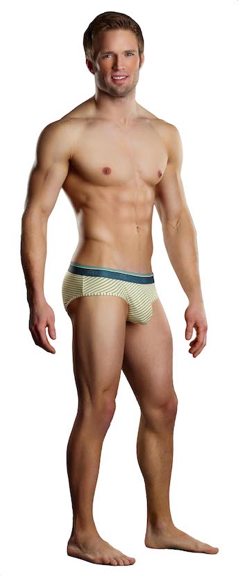 MP490208 Malepower Male Power Lo Rise Bikini Yellow/Grey Small Yellow Grey