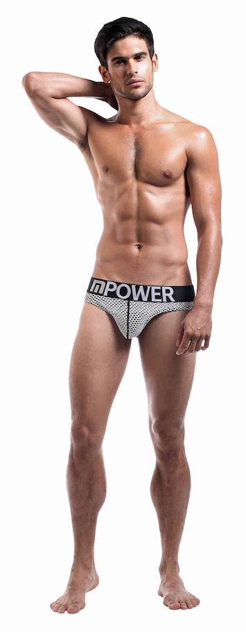 MP491215 Malepower Lo Rise Bikini Breifs Medium White Black