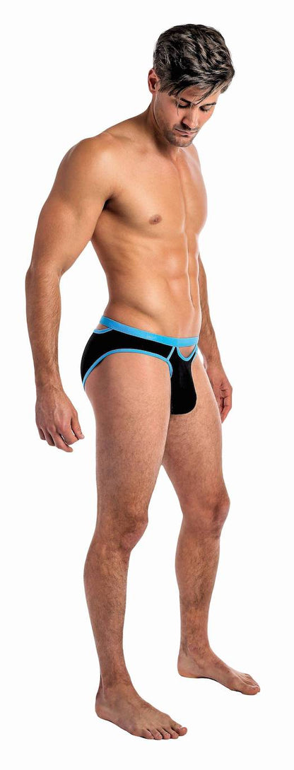 MP493230 Malepower Cutout Bikini - Turq/Black Turq Black